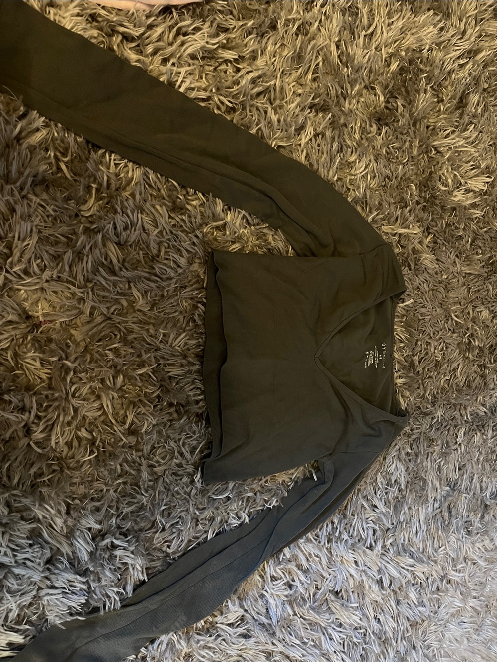 Dynamite Crop long sleeve olive green shirt